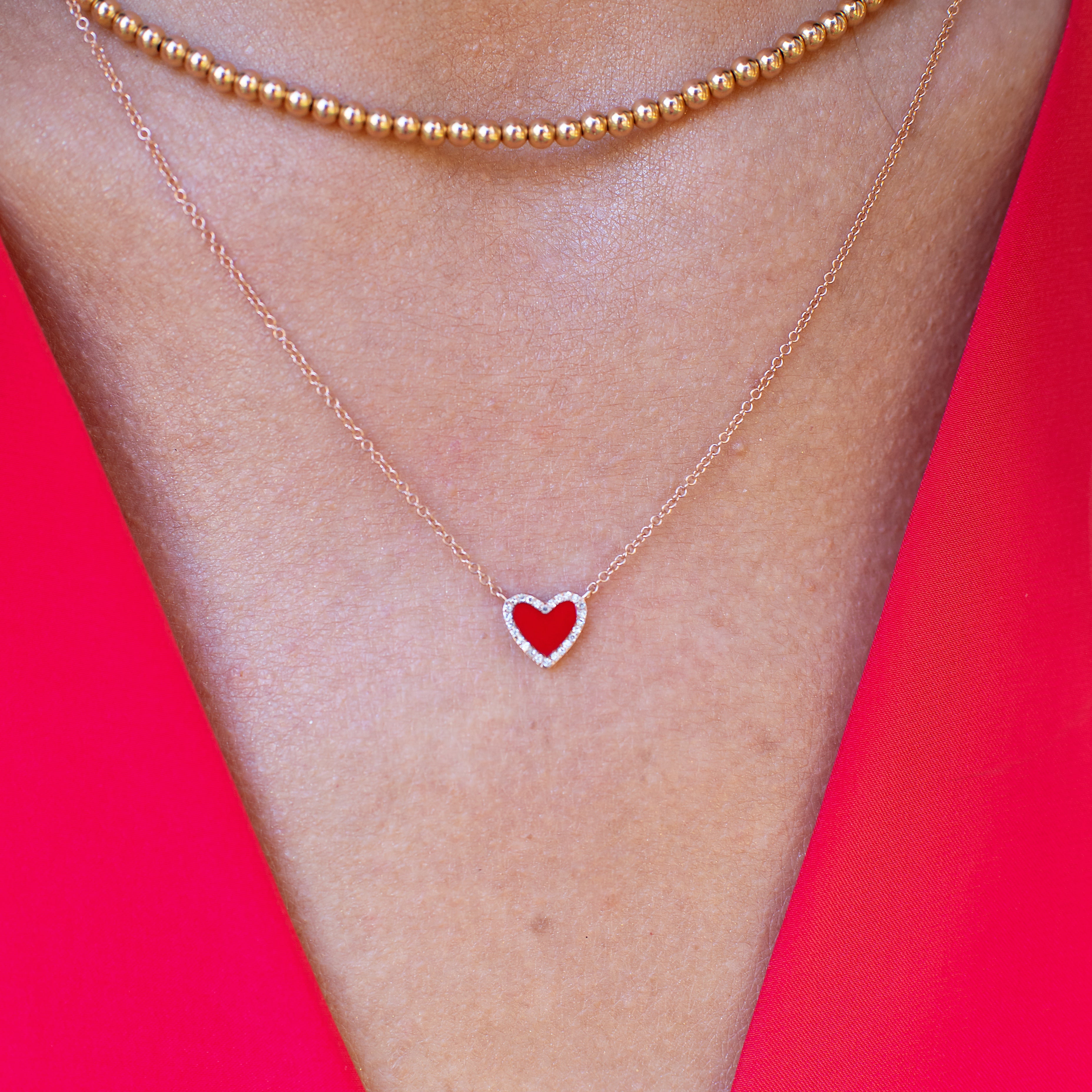 red heart diamond necklace