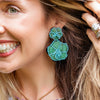 Exotic Turquoise Floral Beaded Earrings