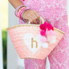 PINK All-Sequin Beach Bag with RED Heart | Mini