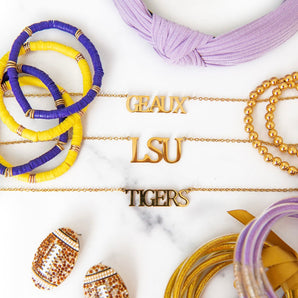 Louisiana Collegiate Nameplate Necklaces