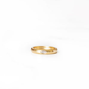 Gold Band with marquise CZ