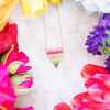 Ombre Rainbow Diamond & Sapphire Heart Necklace