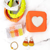 Orange with White Heart Jewelry Pouch