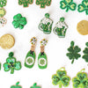 Green Beer Beaded Earrings