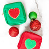 Green with Red Heart Jewelry Pouch