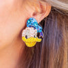 Magical Duck Earrings | Blue