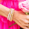 Brushed Stainless Steel Gold Beaded Bracelet