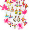 Beaded FIESTA Sombrero Earrings | Pink