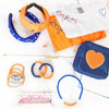 Navy with Orange Heart Jewelry Pouch