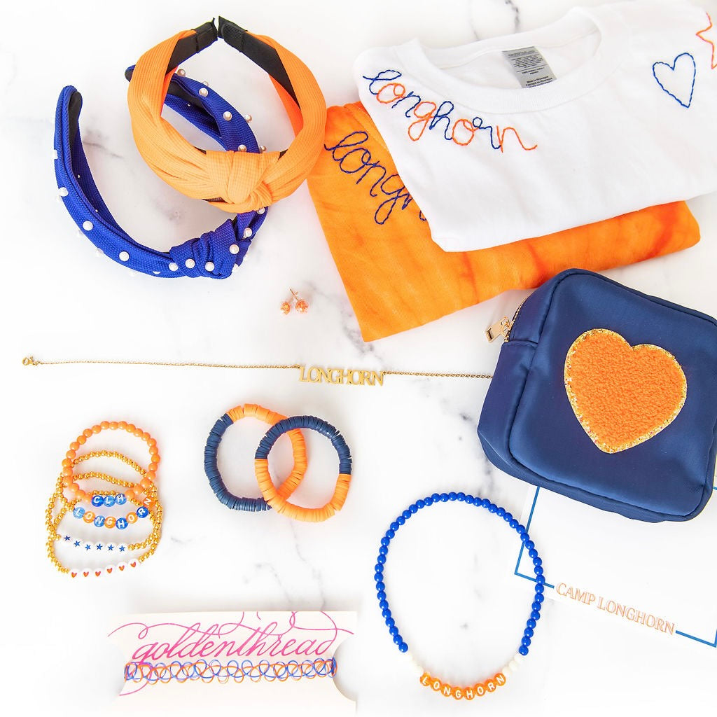 Orange with Purple Heart Jewelry Pouch – Golden Thread, Inc.
