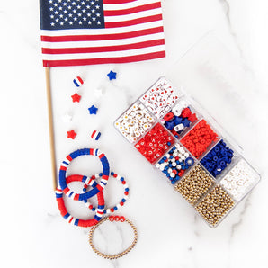 Red, White, & Blue Polymer Clay Bead Kit