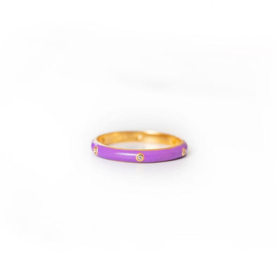 Enamel CZ Ring | Purple