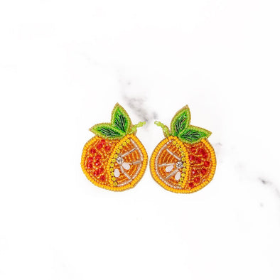 Tangerine Beaded Earrings