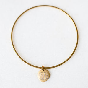 Antique Bangle with Personalized Disc