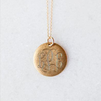 Antique Medium Disc Necklace for Baby and Child