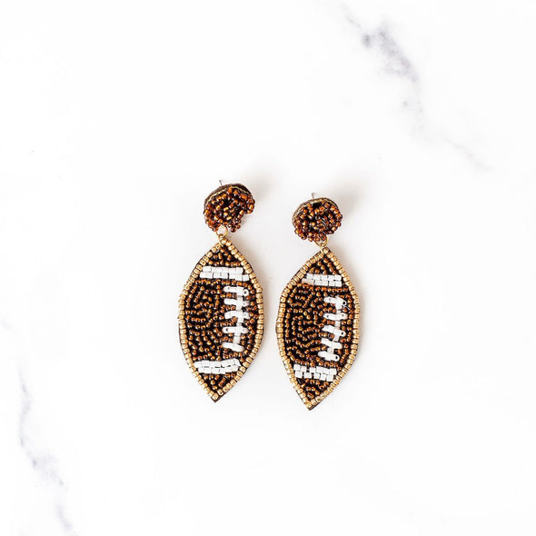 Touchdown Football Beaded Earrings