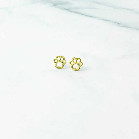 Gold Paw Studs
