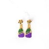 Mardi Gras Champagne Beaded Earrings
