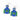 Blue and Green Jockey Jacket Earrings