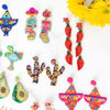 Fiesta Cactus Beaded Earrings