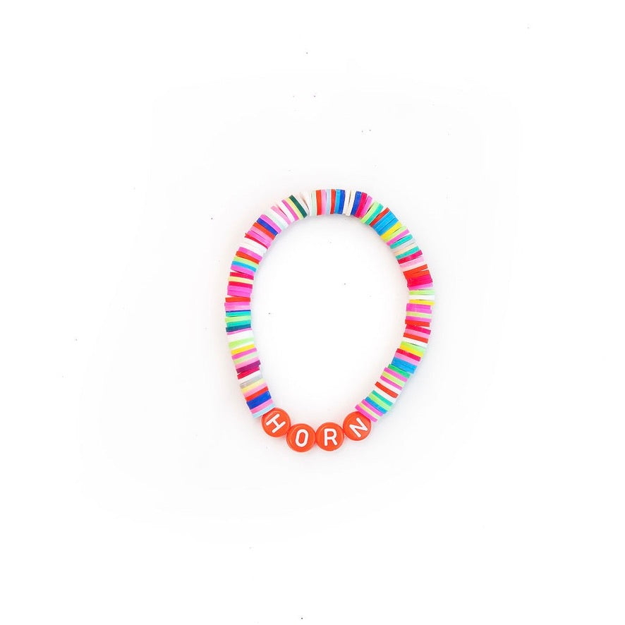 Child Clay Bead Bracelet- Rainbow Be Brave