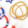 American Flag Gold Beaded Bracelet