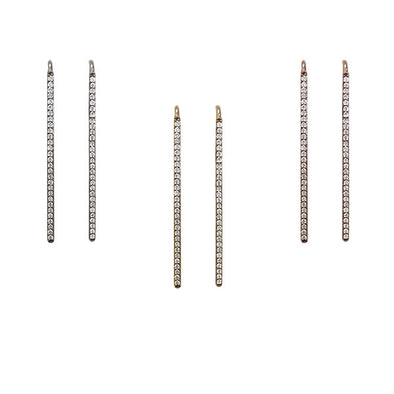 Vertical Diamond Drop Earrings | 14-karat Rose Gold