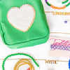 Green with White Heart Jewelry Pouch