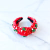Red Tweed Christmas Tree Headband