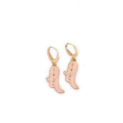 PINK Cowgirl Boots | Drop Earrings