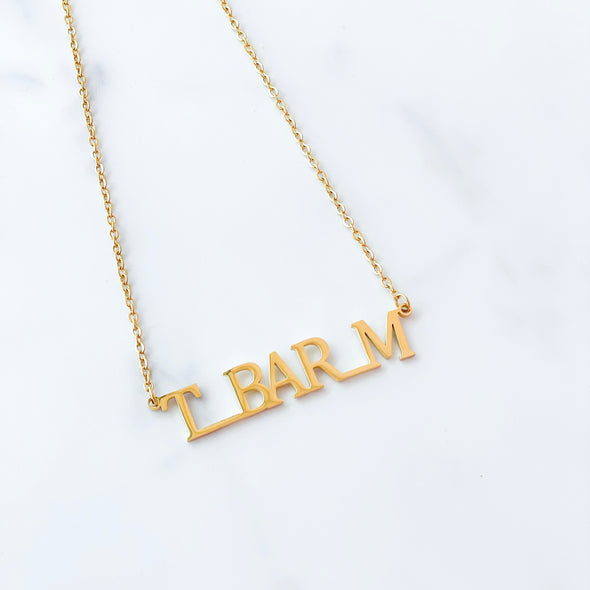 T Bar M Nameplate Necklace