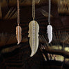 Large Diamond Feather Necklace | 14-Karat