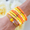 Candy Corn Colored Polymer Clay Bracelet