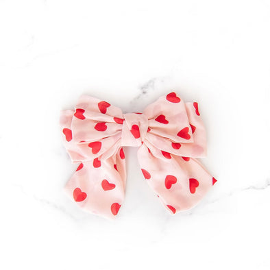 Pink + Red Hearts Bow