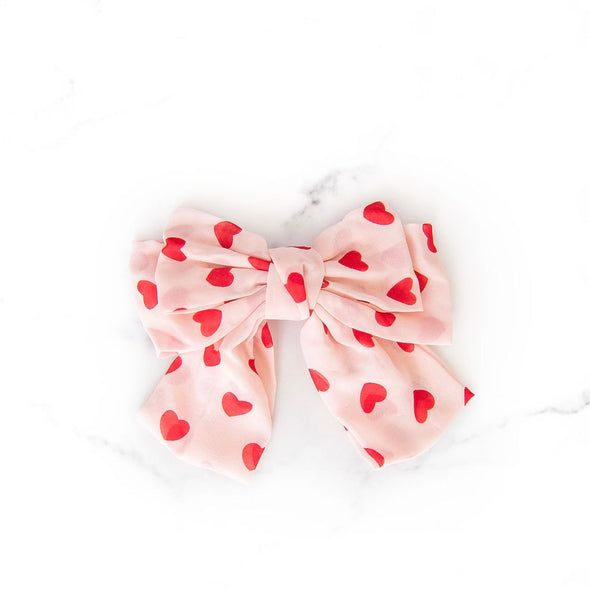 Pink + Red Hearts Bow