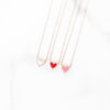 Red Enamel Diamond Heart Necklace | 14-Karat