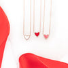 White Enamel Diamond Heart Necklace | 14-Karat