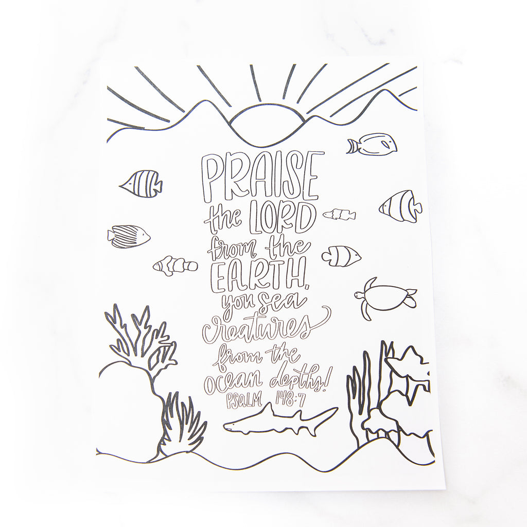 Psalm 148:7 Coloring Sheet – Golden Thread, Inc.