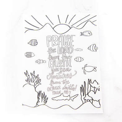 Psalm 148:7 Coloring Sheet