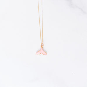 Pink Mermaid Tail Charm Necklace