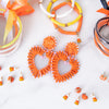 Orange Raffia Heart Earrings