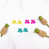 Bright Yellow Tropical Flower Stud Earring