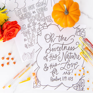 Harvest Pumpkins Coloring Sheet