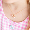 Pink Enamel Bunny Necklace