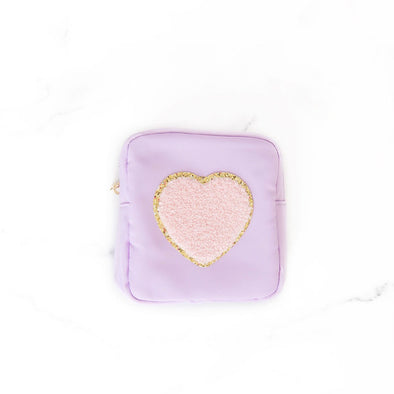 Purple Pouch with Light Pink Heart