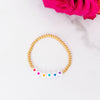 Rainbow Heart Gold Beaded Bracelet