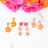 Pink Daisy Drop Earrings