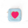 Blue Pouch with Hot Pink Heart