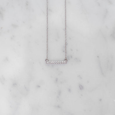 Petite Diamond Bar Necklace | 14-Karat