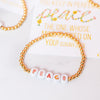 PEACE | Gold Beaded Bracelet